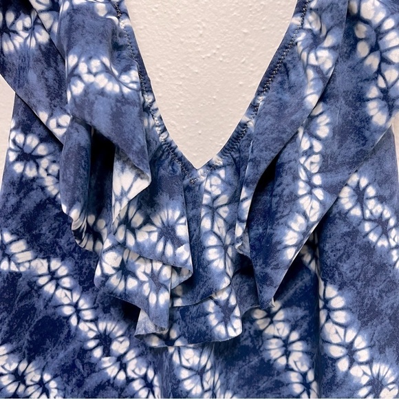 NWOT Victoria Secret Flounce Ruffle Deep Plunge Cheeky Tie Dye One Piece Suit M - Picture 9 of 14